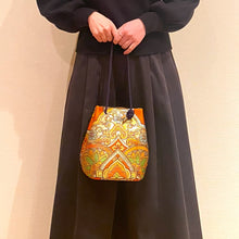 画像をギャラリービューアに読み込む, obi巾着バッグ『オレンジ×華紋』