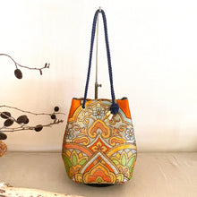 画像をギャラリービューアに読み込む, obi巾着バッグ『オレンジ×華紋』