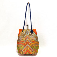 画像をギャラリービューアに読み込む, obi巾着バッグ『オレンジ×華紋』