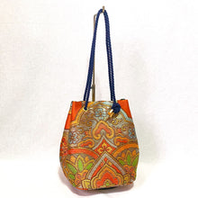 画像をギャラリービューアに読み込む, obi巾着バッグ『オレンジ×華紋』