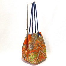 画像をギャラリービューアに読み込む, obi巾着バッグ『オレンジ×華紋』