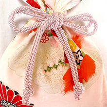 画像をギャラリービューアに読み込む, kimono結びバッグ『ピンク×花』