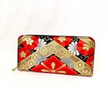 画像をギャラリービューアに読み込む, obi長財布『黒赤×菊唐草』