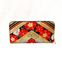 画像をギャラリービューアに読み込む, obi長財布『黒赤×菊唐草』