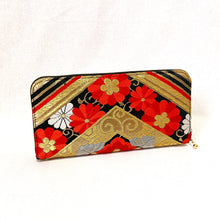 画像をギャラリービューアに読み込む, obi長財布『黒赤×菊唐草』