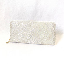 画像をギャラリービューアに読み込む, obi長財布『シルバー×孔雀羽』