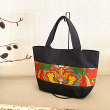 画像をギャラリービューアに読み込む, obiトートバッグ 『赤×花唐草』