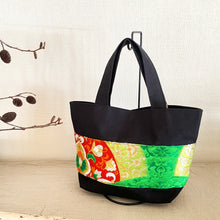画像をギャラリービューアに読み込む, obiトートバッグ 『グリーン×変わり青海波』