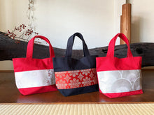 画像をギャラリービューアに読み込む, obiトートバッグ 『シルバー×青海波』