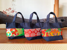 画像をギャラリービューアに読み込む, obiトートバッグ 『赤×花唐草』