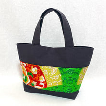 画像をギャラリービューアに読み込む, obiトートバッグ 『グリーン×変わり青海波』