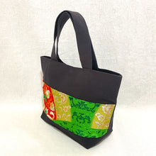 画像をギャラリービューアに読み込む, obiトートバッグ 『グリーン×変わり青海波』