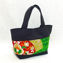 画像をギャラリービューアに読み込む, obiトートバッグ 『グリーン×変わり青海波』