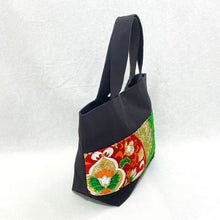 画像をギャラリービューアに読み込む, obiトートバッグ 『グリーン×変わり青海波』