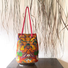 画像をギャラリービューアに読み込む, obi巾着バッグ『赤×花唐草』