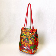 画像をギャラリービューアに読み込む, obi巾着バッグ『赤×花唐草』
