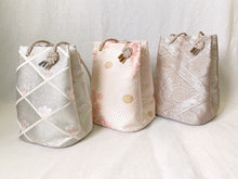 画像をギャラリービューアに読み込む, obi巾着バッグ『シルバー×若松』