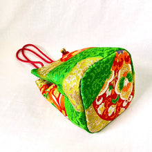 画像をギャラリービューアに読み込む, obi巾着バッグ『グリーン×変わり青海波』