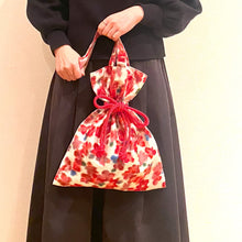 画像をギャラリービューアに読み込む, kimono結びバッグ『ピンク×花びら』
