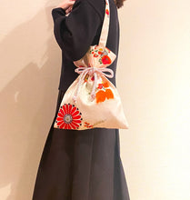 Load image into gallery viewer, kimono knotted bag “pink x flower”
