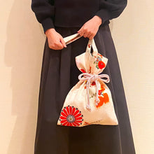 画像をギャラリービューアに読み込む, kimono結びバッグ『ピンク×花』
