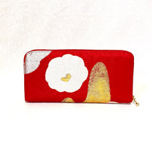 Load image into gallery viewer, obi long wallet &quot;Red x Camellia&quot;
