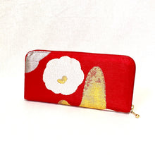 Load image into gallery viewer, obi long wallet &quot;Red x Camellia&quot;
