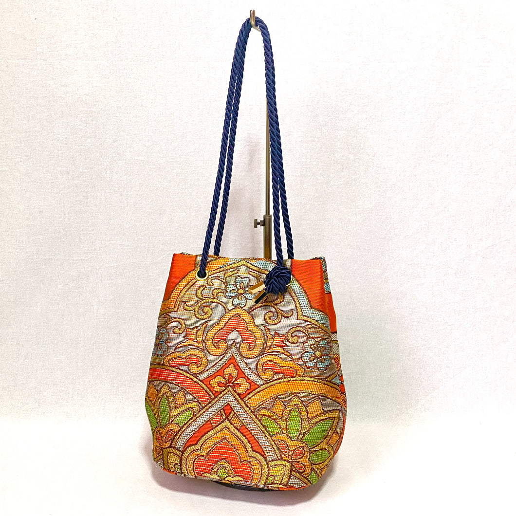 obi drawstring bag ``Orange x Hanamon''