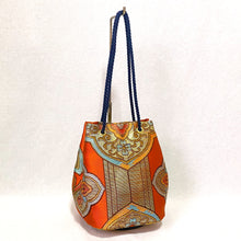 Load image into gallery viewer, obi drawstring bag ``Orange x Hanamon&#39;&#39;
