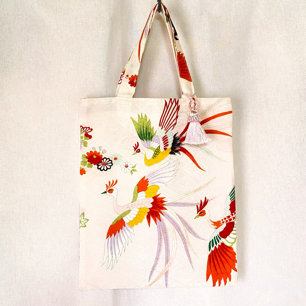 kimono tote bag “Phoenix x Flower”