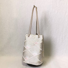 Load image into gallery viewer, obi drawstring bag &quot;Silver x Wakamatsu&quot;
